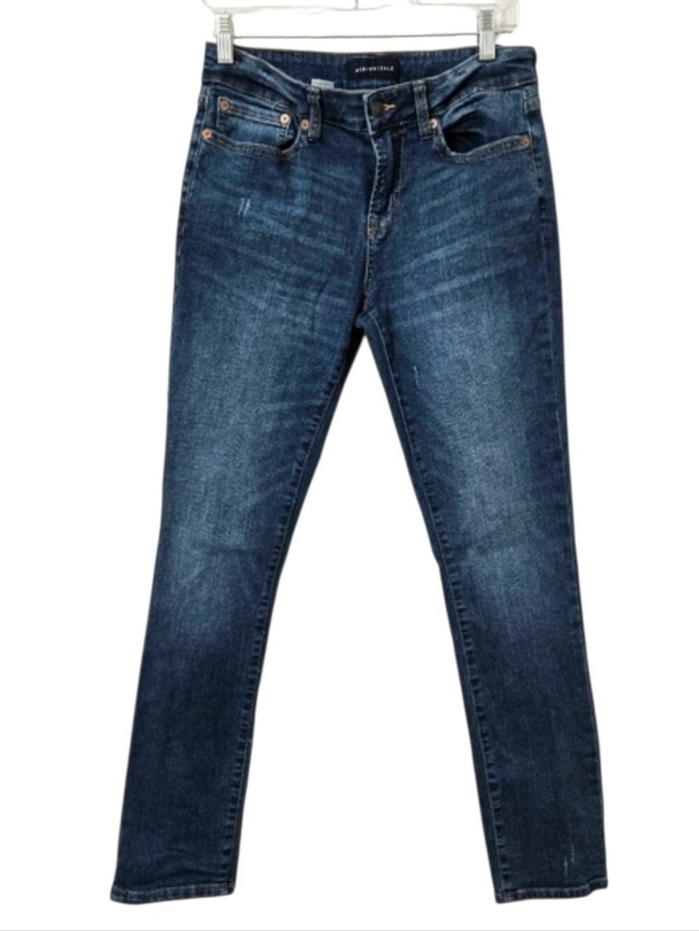 Y2k Aeropostale Mens Slim Fit Jeans 28x32 Dark Wash Zip Fly Blue Denim